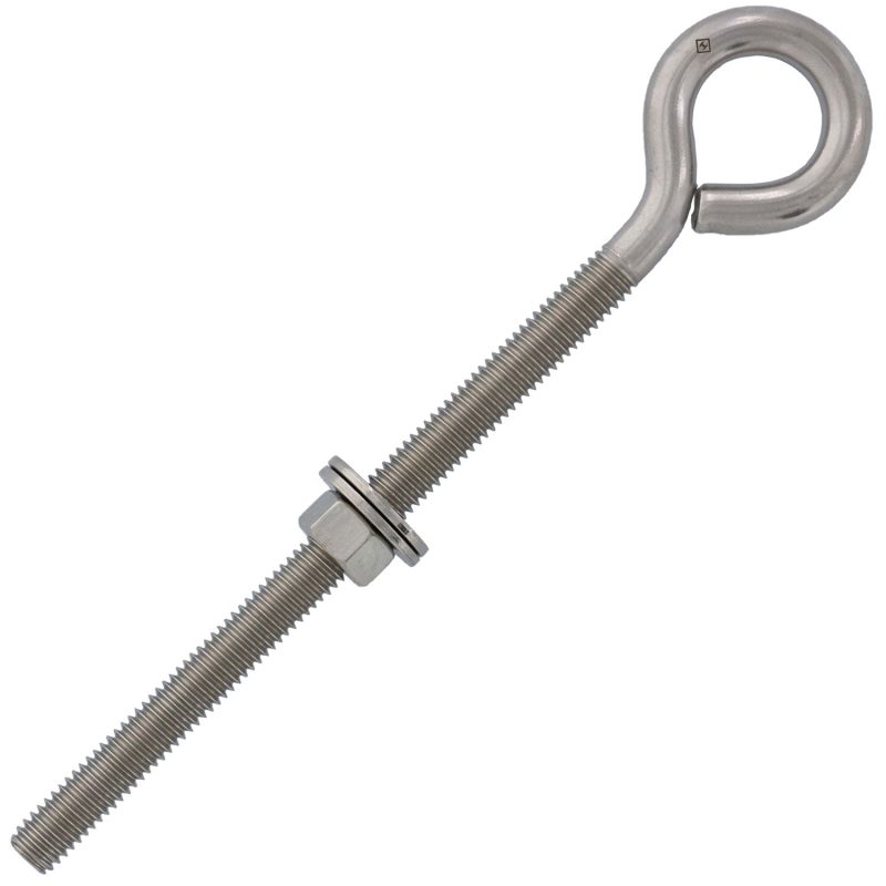 3/8" x 6" Stainless Steel Plain Eye Bolt#Size_3/8" x 6"