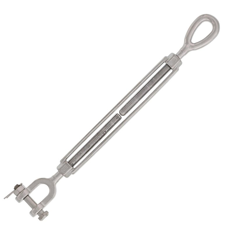 3/8" x 6" Stainless Steel Jaw x Eye Turnbuckle#Size_3/8" x 6"