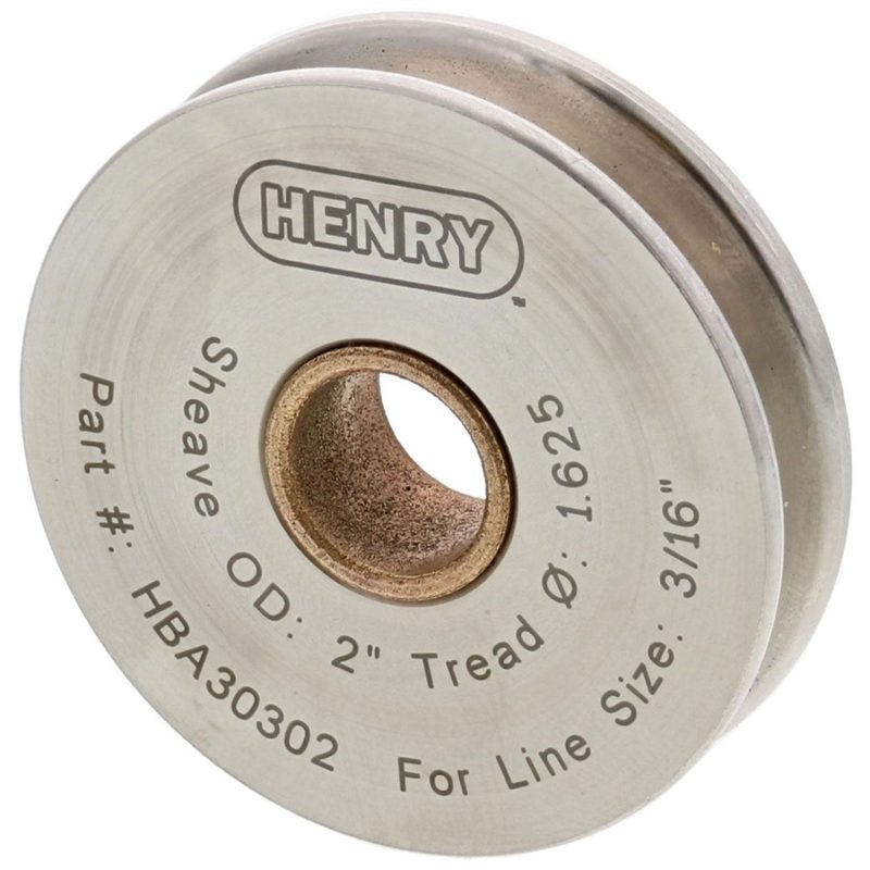 3/16" Cable x 2" Diameter Henry Block Stainless Steel Sheave with Self-Lubricated Bronze Bushing#Size_3/16"