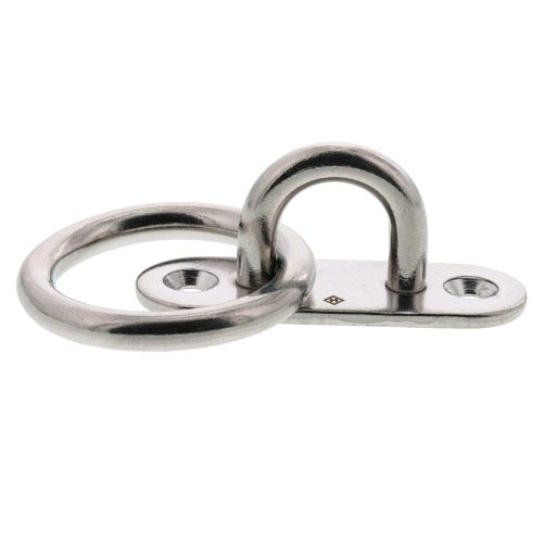 1/4" Stainless Steel Oblong Pad Eye with Ring#Size_1/4"