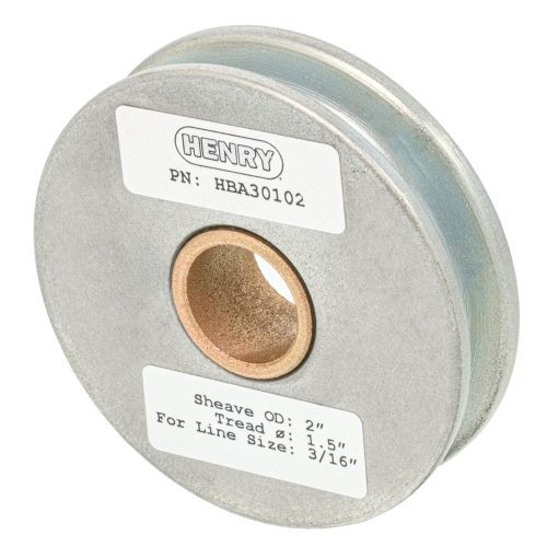 3/16" Cable x 2" Diameter Henry Block Zinc Plated Sheave with Self-Lubricated Bronze Bushing#Size_3/16"