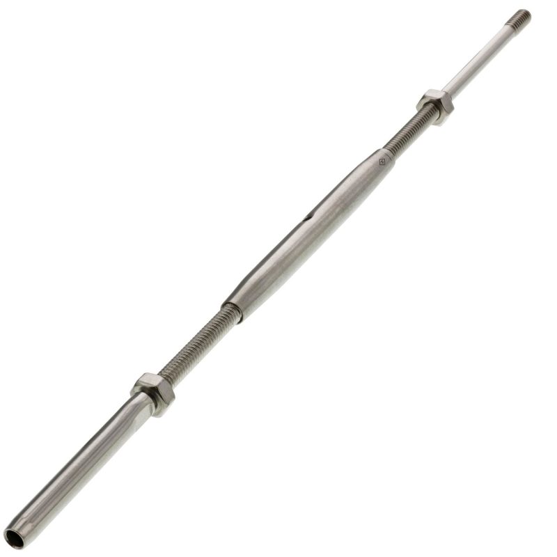 three sixteenths inch stainless steel hand swage threaded stud turnbuckle alt