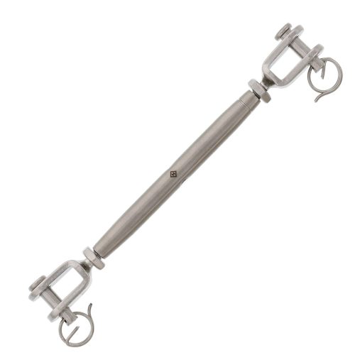 3/16" x 3" Stainless Steel Pipe Style Jaw x Jaw Turnbuckle#Size_3/16" x 3"