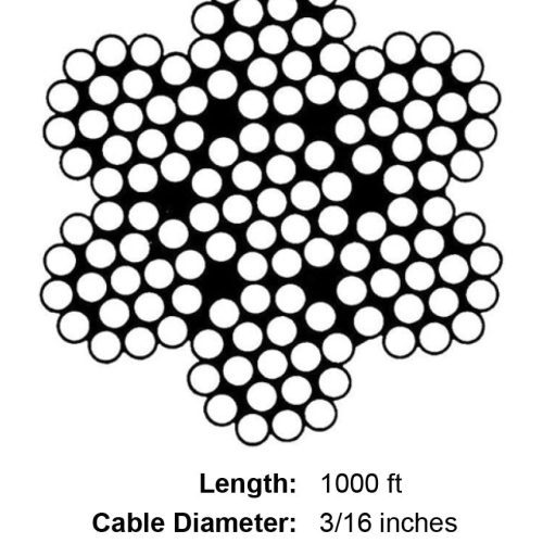 three sixteenths x 1000 foot galvanized cable specification diagram